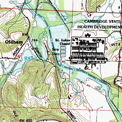 Topographic Map of Barnes Mill (historical), OH