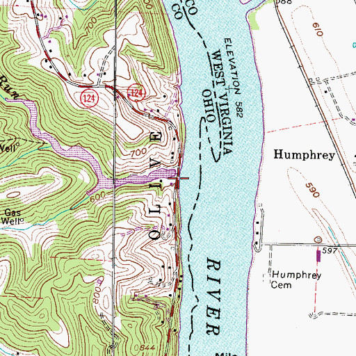 Topographic Map of Sugar Camp Creek Landing, OH
