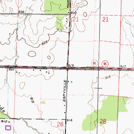 Topographic Map of Gurley (historical), OH