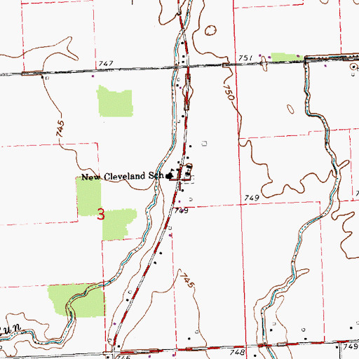 Topographic Map of New Cleveland, OH