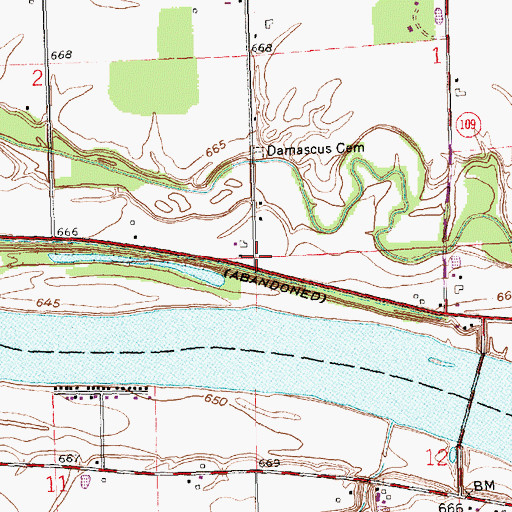 Topographic Map of Damascus (historical), OH