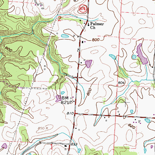 Topographic Map of Browns Mill, OH