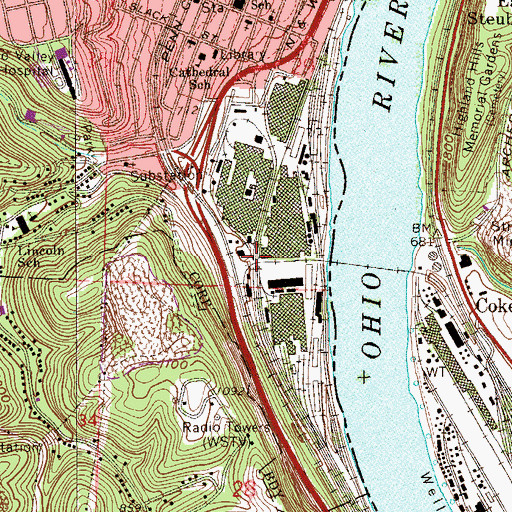 Topographic Map of Jeffersonville (historical), OH