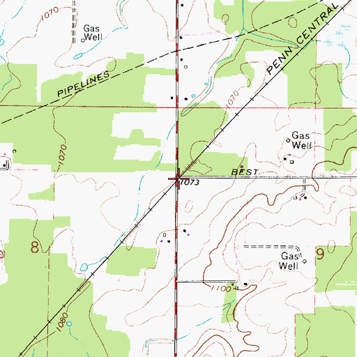 Topographic Map of Best, OH
