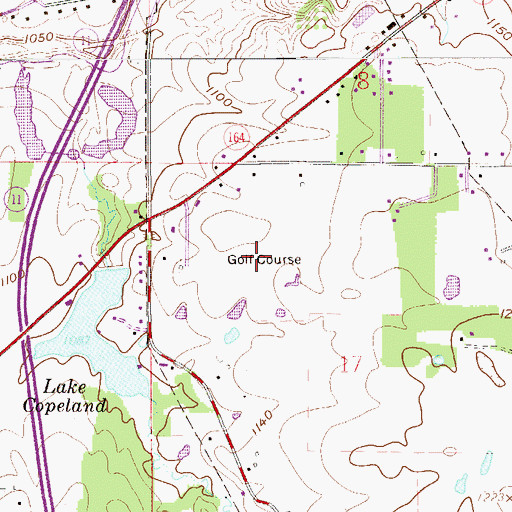 Topographic Map of Copeland Hills Golf Course, OH