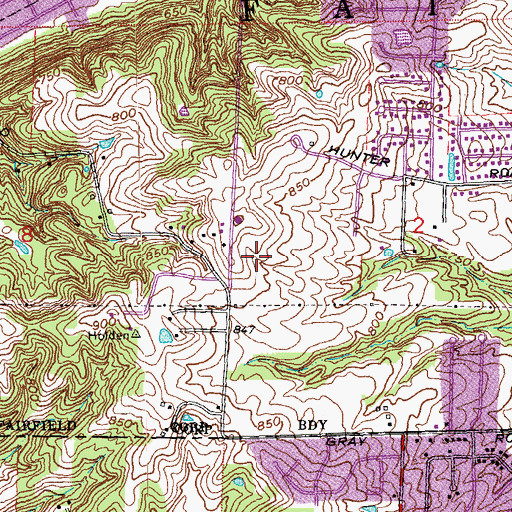 Topographic Map of Harbin Park, OH