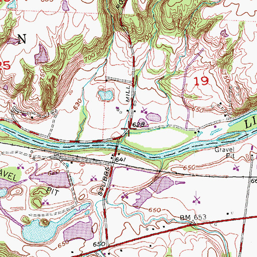 Topographic Map of Stubbs Mill, OH