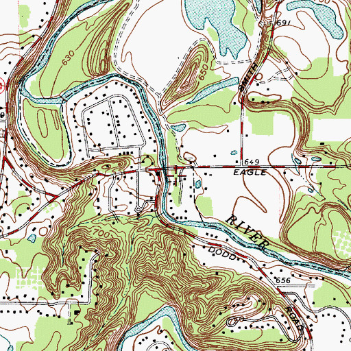 Topographic Map of Eagles Mill (historical), OH
