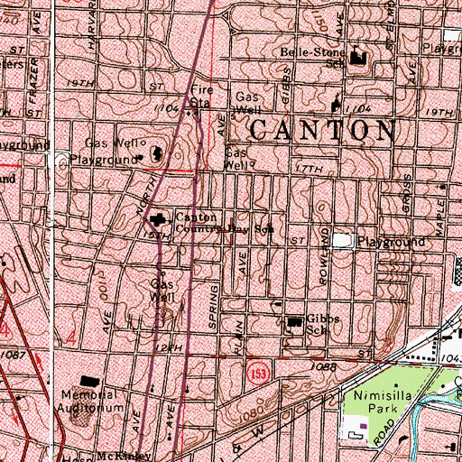 Topographic Map of Stark County, OH