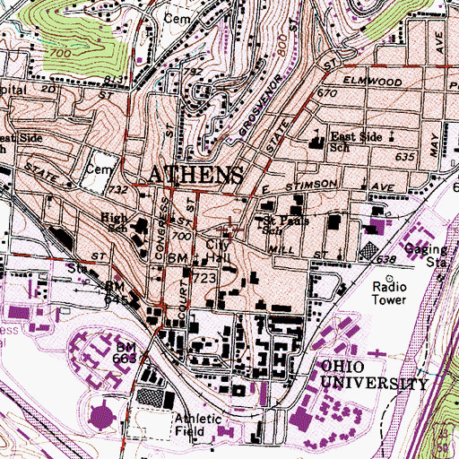 Topographic Map of Christ Lutheran Church, OH