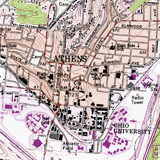 Topographic Map of Saint Pauls Catholic Church, OH