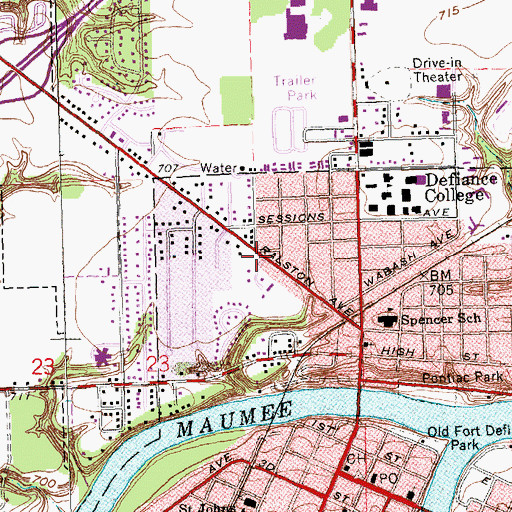 Topographic Map of Bethel Spanish Church, OH