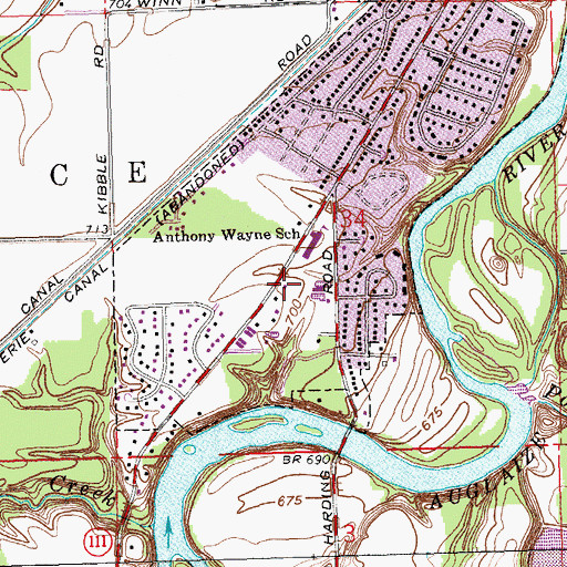 Topographic Map of Church of Christ, OH