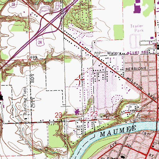 Topographic Map of Faith Tabernacle, OH