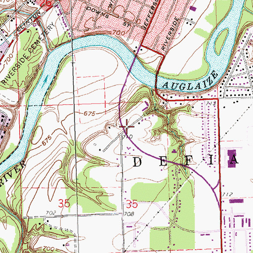 Topographic Map of First Baptist Church, OH