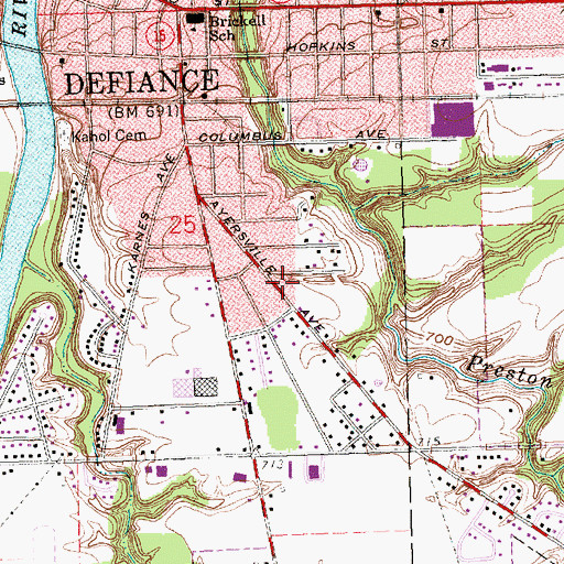 Topographic Map of First Mennonite Church, OH