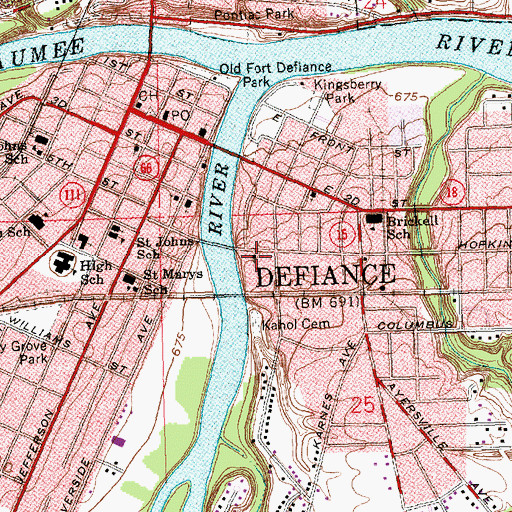 Topographic Map of First Pilgrim Holiness Church, OH