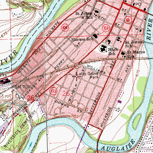 Topographic Map of Grove Street Church of God, OH