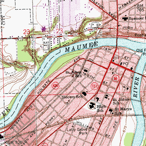 Topographic Map of Iglesia De Dios, OH