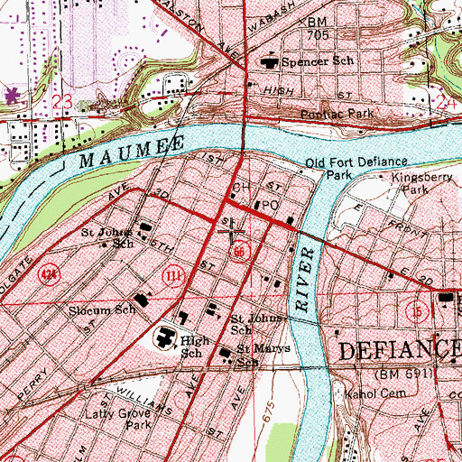 Topographic Map of Saint Pauls United Methodist Church, OH