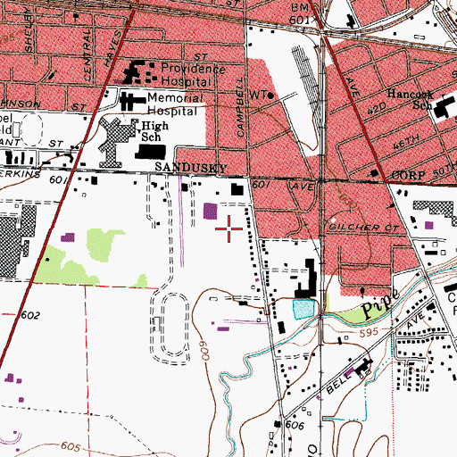 Topographic Map of Life Tabernacle, OH