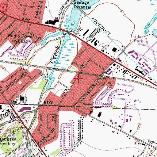 Topographic Map of Peoples Church, OH
