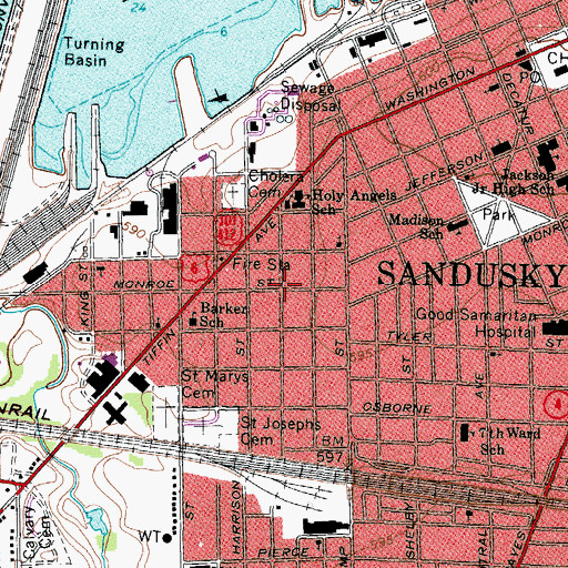 Topographic Map of Saint Johns Protestant Episcopal Church (historical), OH