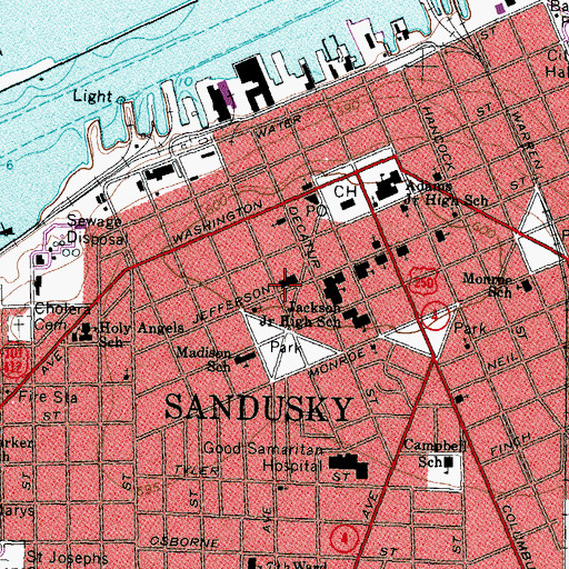 Topographic Map of Saint Marys Catholic Church, OH