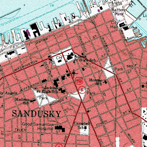 Topographic Map of Saints Peter and Paul Catholic Church, OH