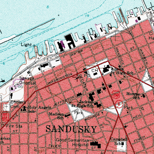 Topographic Map of Second Baptist Church, OH