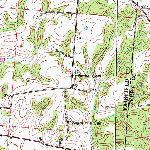 Topographic Map of Bethel Church (historical), OH