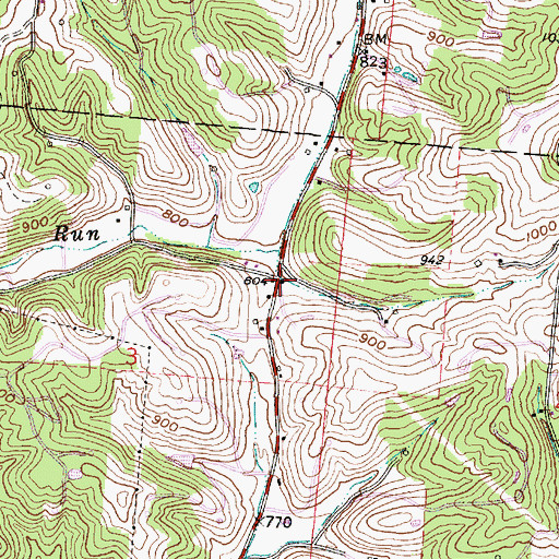 Topographic Map of Carnes School (historical), OH