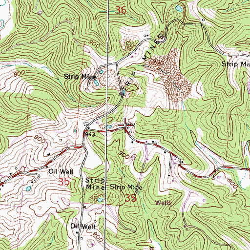 Topographic Map of Grant School (historical), OH