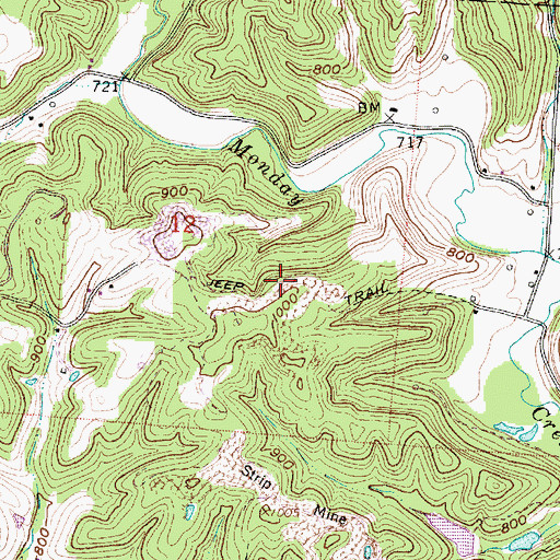 Topographic Map of Guess School (historical), OH