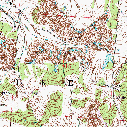 Topographic Map of Oakwood School (historical), OH