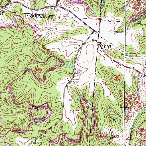 Topographic Map of Pigeonroost School (historical), OH