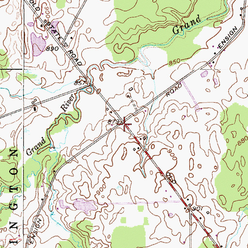 Topographic Map of Herner Corners, OH