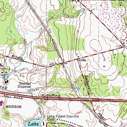 Topographic Map of Highland Springs, OH