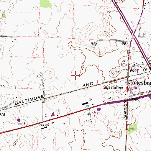 Topographic Map of Jonesboro, OH