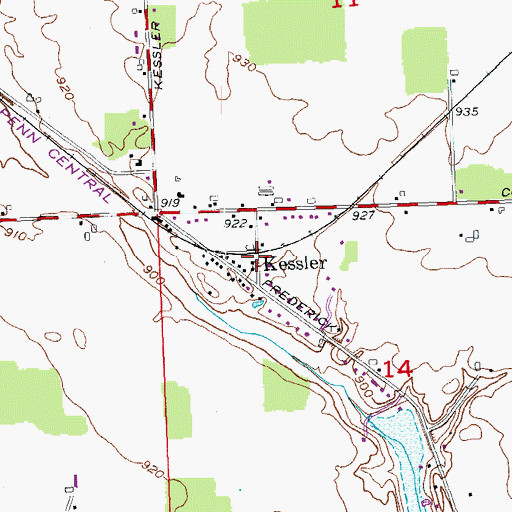 Topographic Map of Kessler, OH