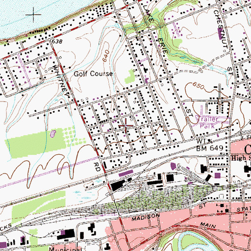 Topographic Map of Lakeville, OH
