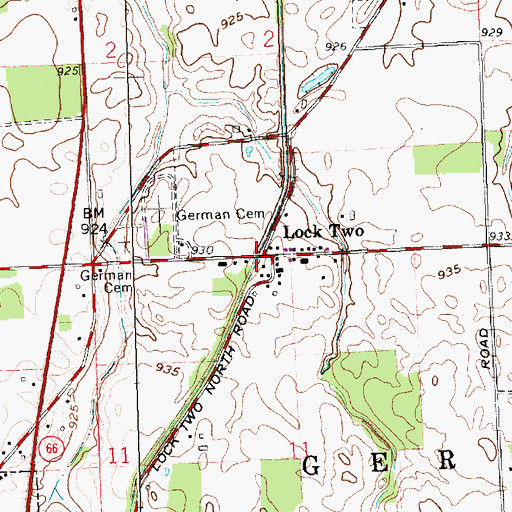 Topographic Map of Lock Two, OH
