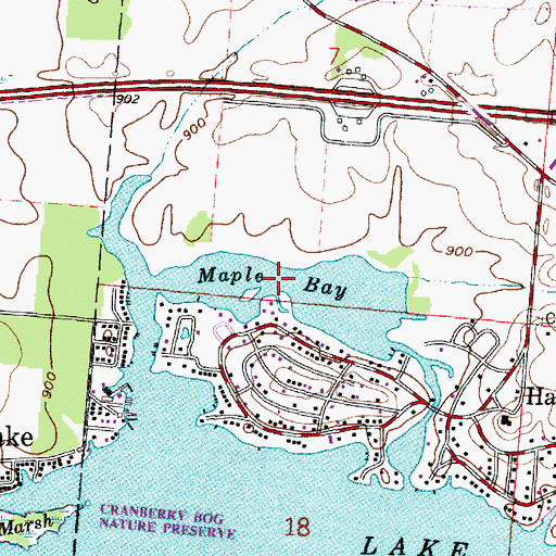Topographic Map of Maple Bay, OH