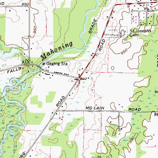 Topographic Map of McClintocksburg, OH