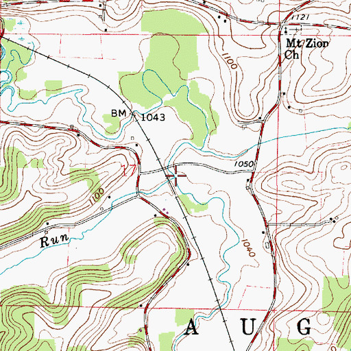 Topographic Map of Wholebark Run, OH