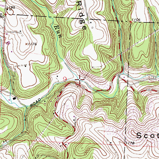 Topographic Map of Coal Run, OH