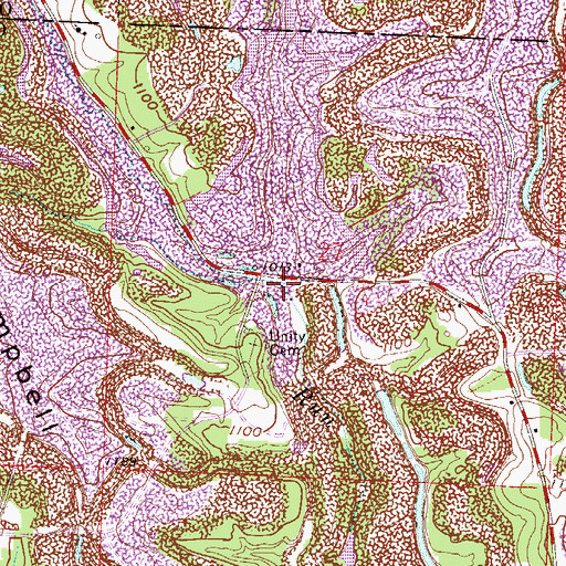 Topographic Map of Ross Run, OH