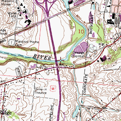 Topographic Map of Mill Creek, OH