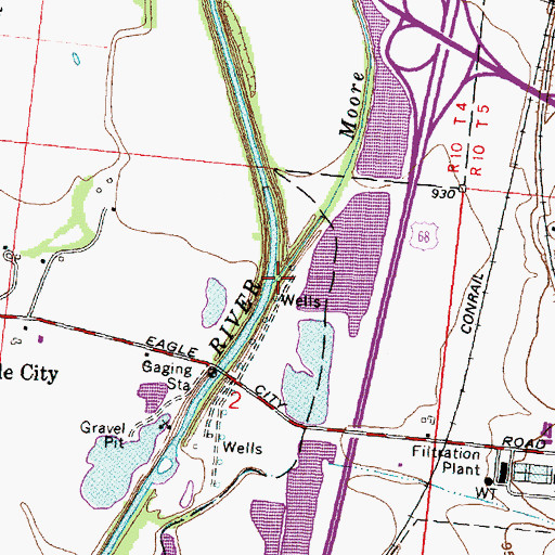 Topographic Map of Moore Run, OH