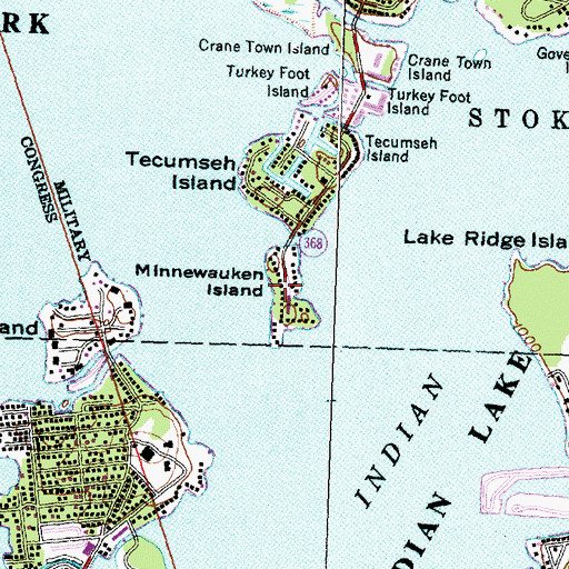 Topographic Map of Minnewauken Island, OH